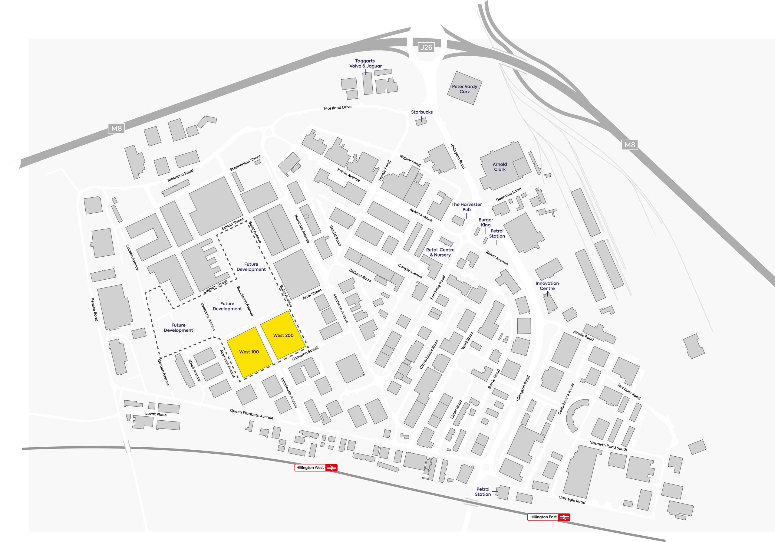 West 100 and 200 Map